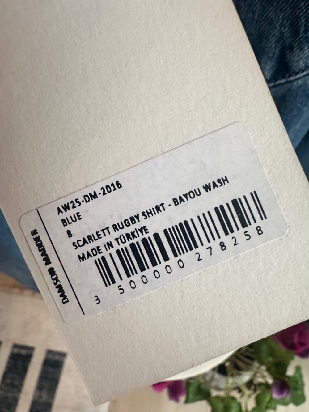 Damson Madder Women's Blue Denim Lace-Up Pullover Jacket - Picture 3 of 6